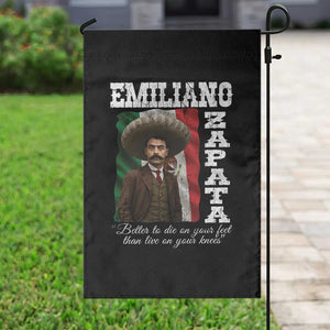 Emiliano Zapata Garden Flag Better To Die On Your Feet Than Live On Your Knees Mexican Revolution TS11 Print Your Wear