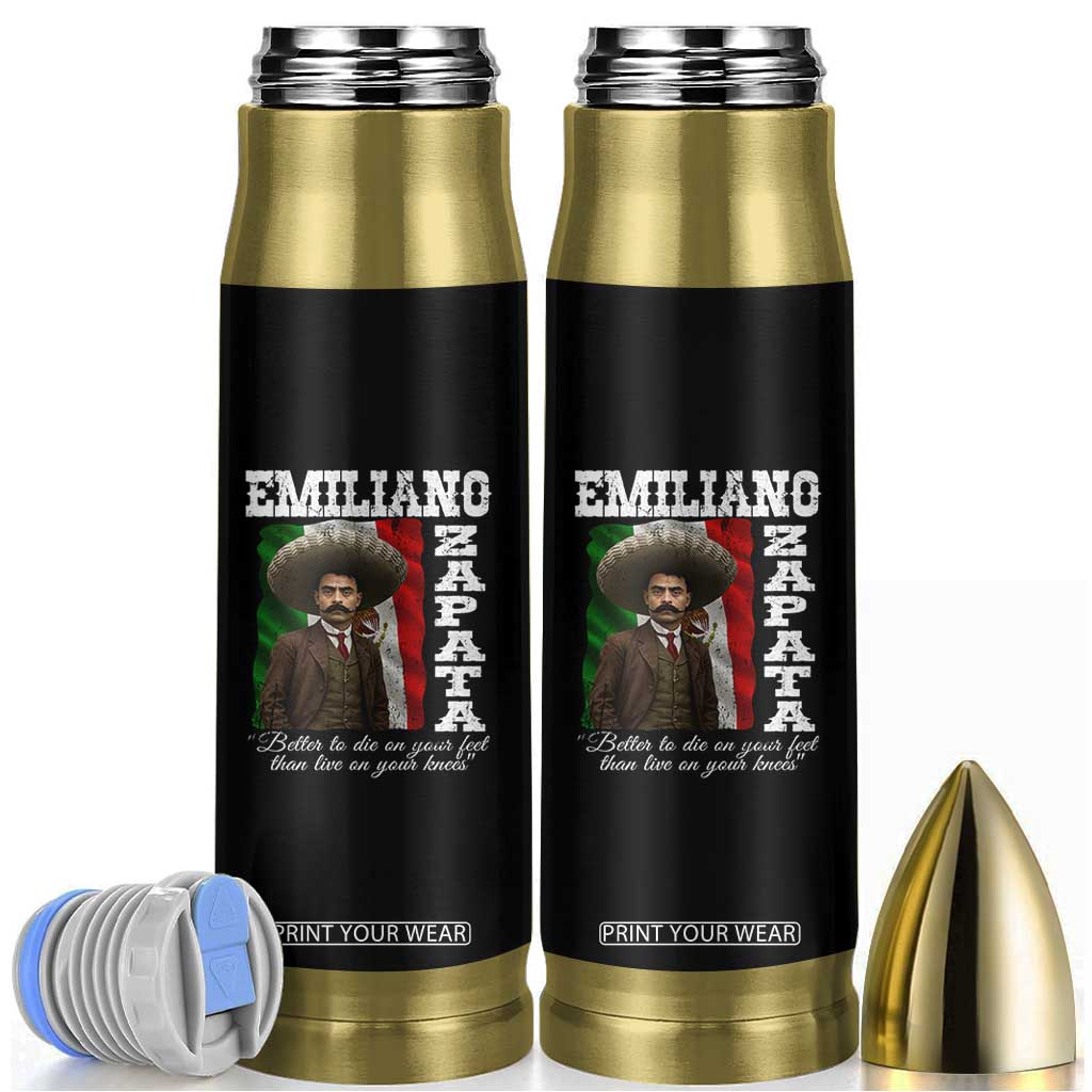 Emiliano Zapata Bullet Tumbler Better To Die On Your Feet Than Live On Your Knees Mexican Revolution TS11 Black Print Your Wear