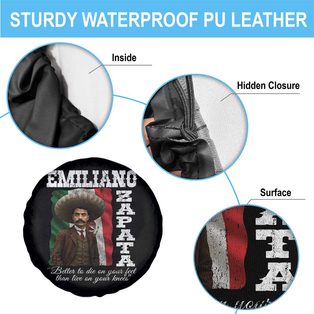 Emiliano Zapata Spare Tire Cover Better To Die On Your Feet Than Live On Your Knees Mexican Revolution TS11 Print Your Wear