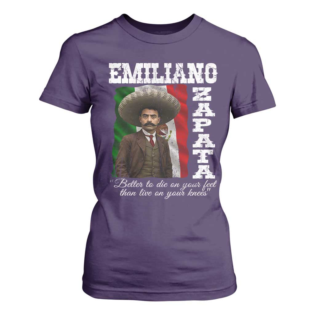 Emiliano Zapata T Shirt For Women Better To Die On Your Feet Than Live On Your Knees Mexican Revolution TS11 Purple Print Your Wear