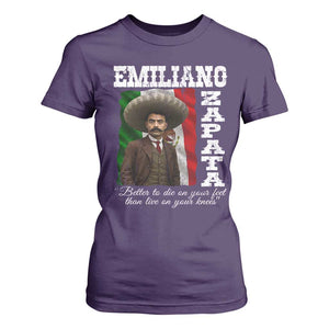 Emiliano Zapata T Shirt For Women Better To Die On Your Feet Than Live On Your Knees Mexican Revolution TS11 Purple Print Your Wear