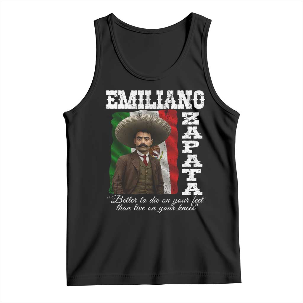 Emiliano Zapata Tank Top Better To Die On Your Feet Than Live On Your Knees Mexican Revolution TS11 Black Print Your Wear