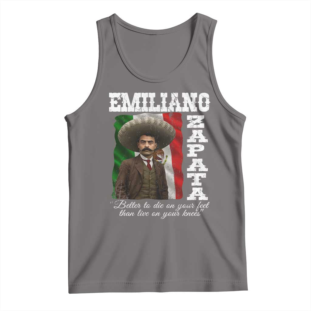 Emiliano Zapata Tank Top Better To Die On Your Feet Than Live On Your Knees Mexican Revolution TS11 Deep Heather Print Your Wear