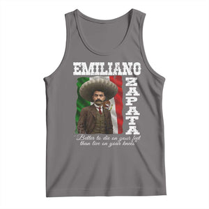 Emiliano Zapata Tank Top Better To Die On Your Feet Than Live On Your Knees Mexican Revolution TS11 Deep Heather Print Your Wear