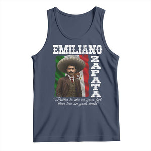 Emiliano Zapata Tank Top Better To Die On Your Feet Than Live On Your Knees Mexican Revolution TS11 Navy Print Your Wear