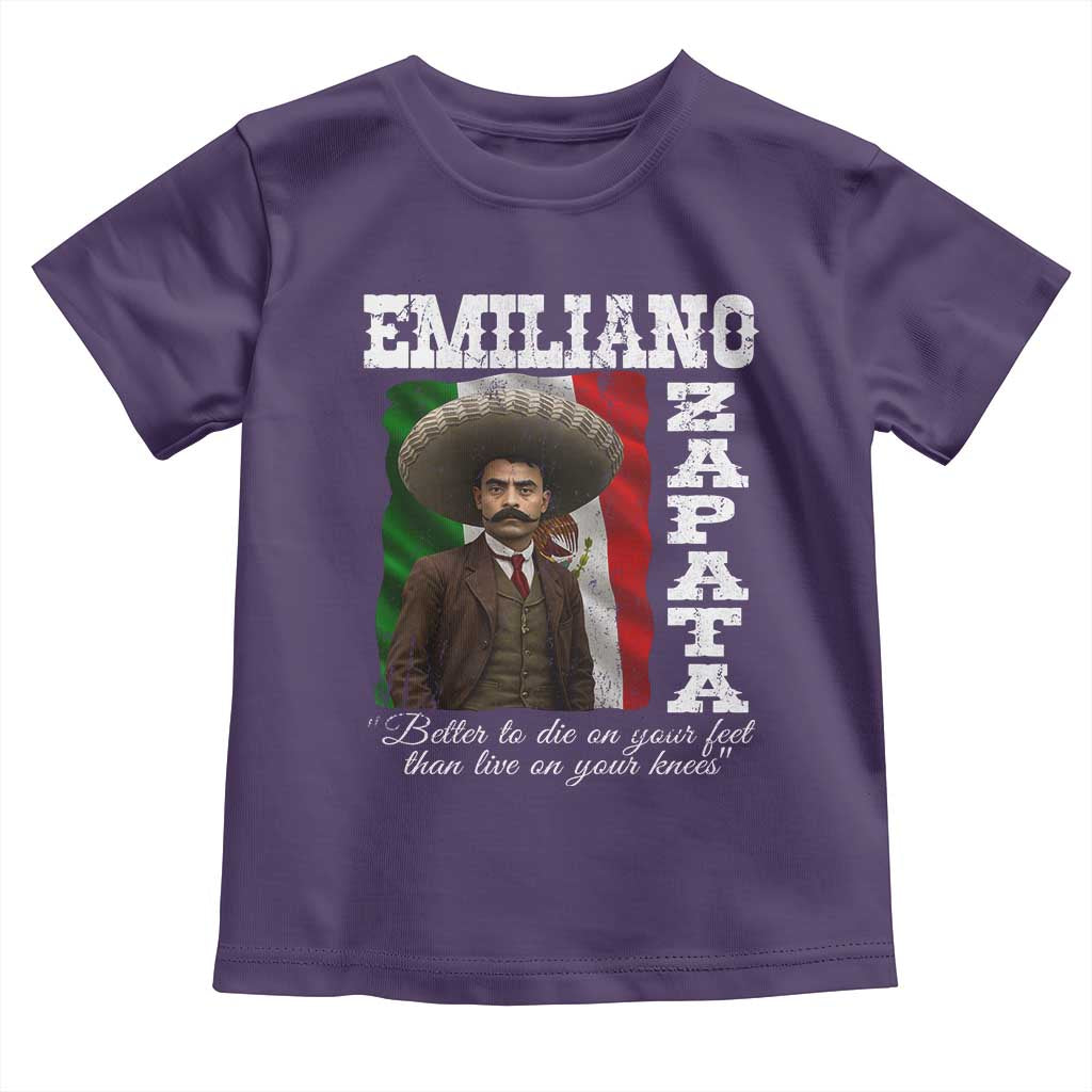 Emiliano Zapata Toddler T Shirt Better To Die On Your Feet Than Live On Your Knees Mexican Revolution TS11 Purple Print Your Wear