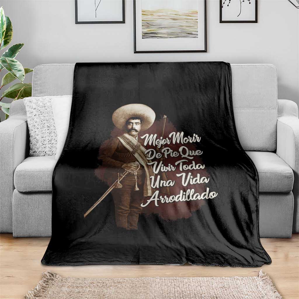 Emiliano Zapata Throw Blanket Mejor Morir De Pie Que Vivir Toda Una Vida Arrodillado TS11 Print Your Wear