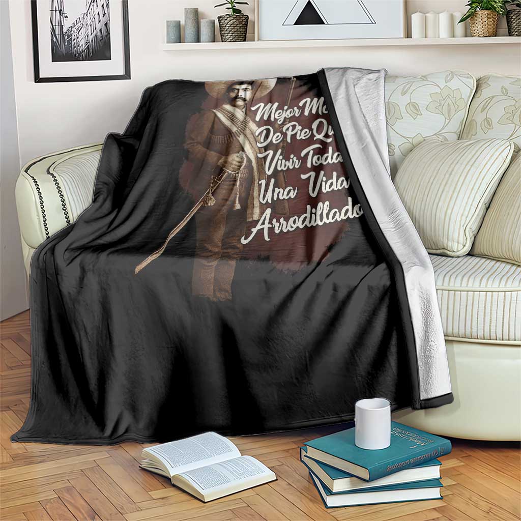 Emiliano Zapata Throw Blanket Mejor Morir De Pie Que Vivir Toda Una Vida Arrodillado TS11 Print Your Wear