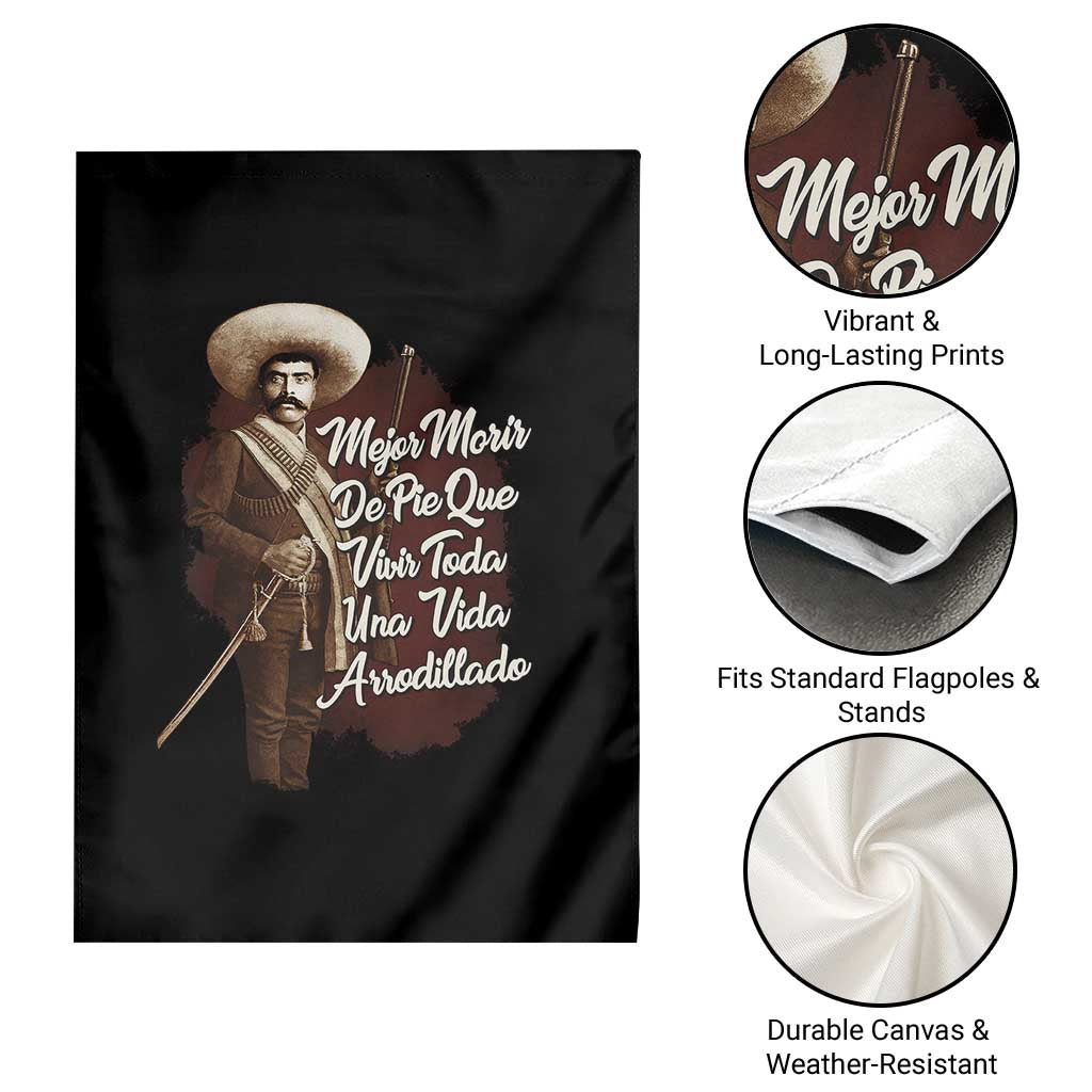Emiliano Zapata Garden Flag Mejor Morir De Pie Que Vivir Toda Una Vida Arrodillado TS11 Print Your Wear