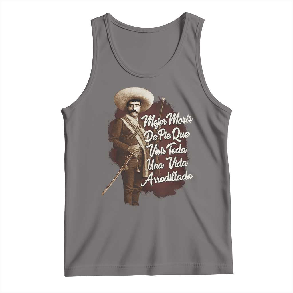 Emiliano Zapata Tank Top Mejor Morir De Pie Que Vivir Toda Una Vida Arrodillado TS11 Deep Heather Print Your Wear