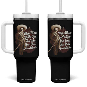 Emiliano Zapata Tumbler With Handle Mejor Morir De Pie Que Vivir Toda Una Vida Arrodillado TS11 One Size: 40 oz Black Print Your Wear