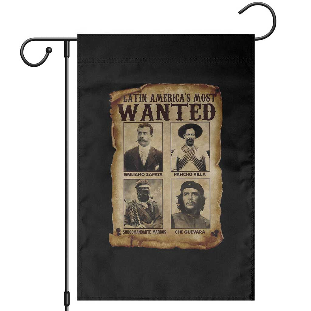 Latin America's Most Wanted Revolution Latino Hispanic Heritage Garden Flag Wanted Sign TS11 Black Print Your Wear