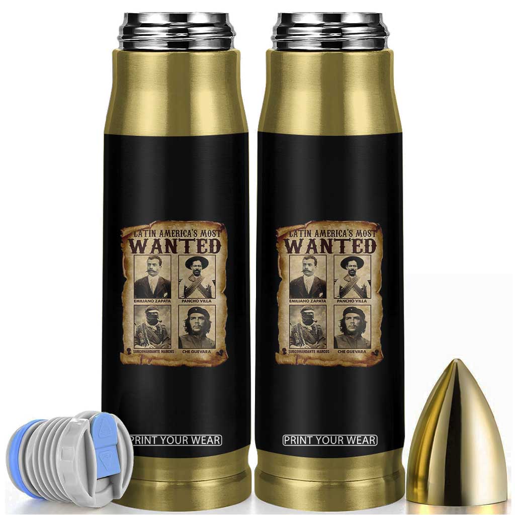 Latin America's Most Wanted Revolution Latino Hispanic Heritage Bullet Tumbler Wanted Sign TS11 Black Print Your Wear