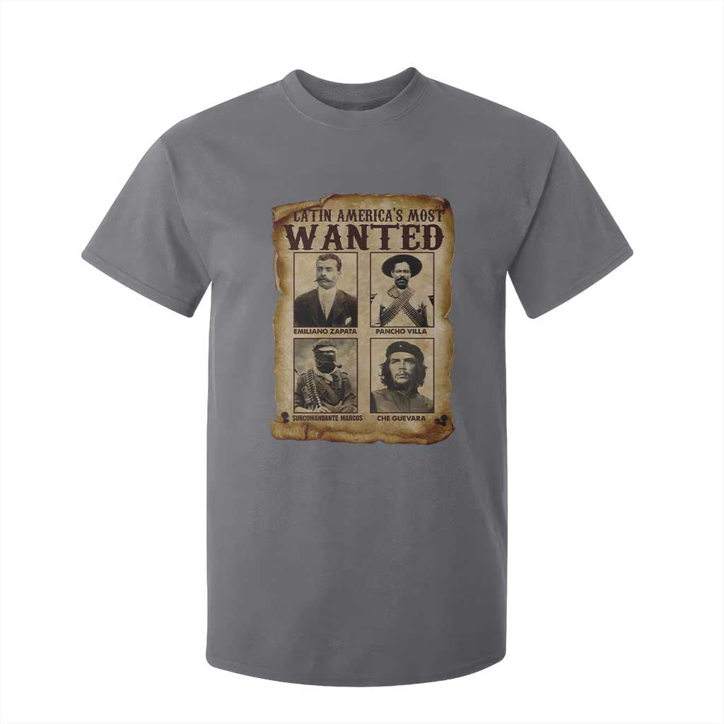 Latin America's Most Wanted Revolution Latino Hispanic Heritage T Shirt For Kid Wanted Sign TS11 Charcoal Print Your Wear