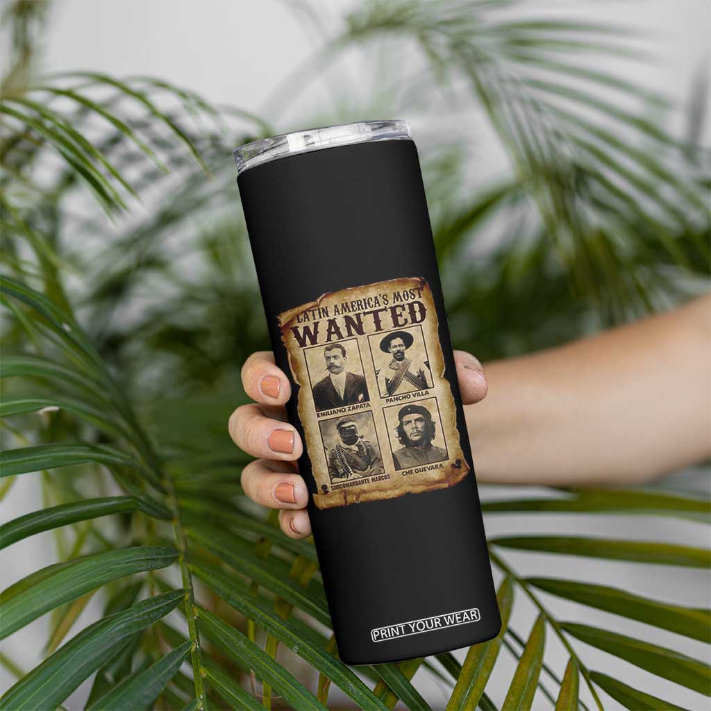 Latin America's Most Wanted Revolution Latino Hispanic Heritage Skinny Tumbler Wanted Sign TS11 Print Your Wear