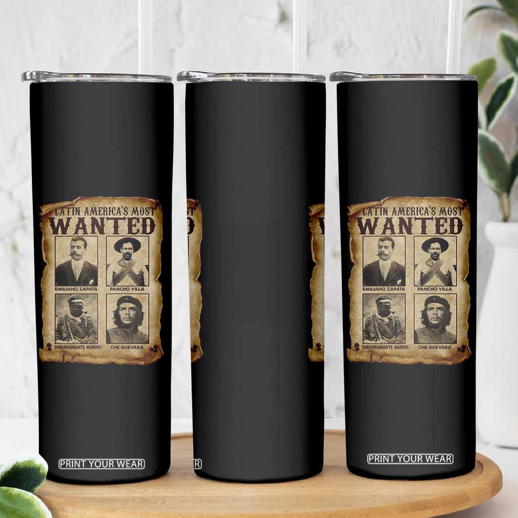 Latin America's Most Wanted Revolution Latino Hispanic Heritage Skinny Tumbler Wanted Sign TS11 Print Your Wear