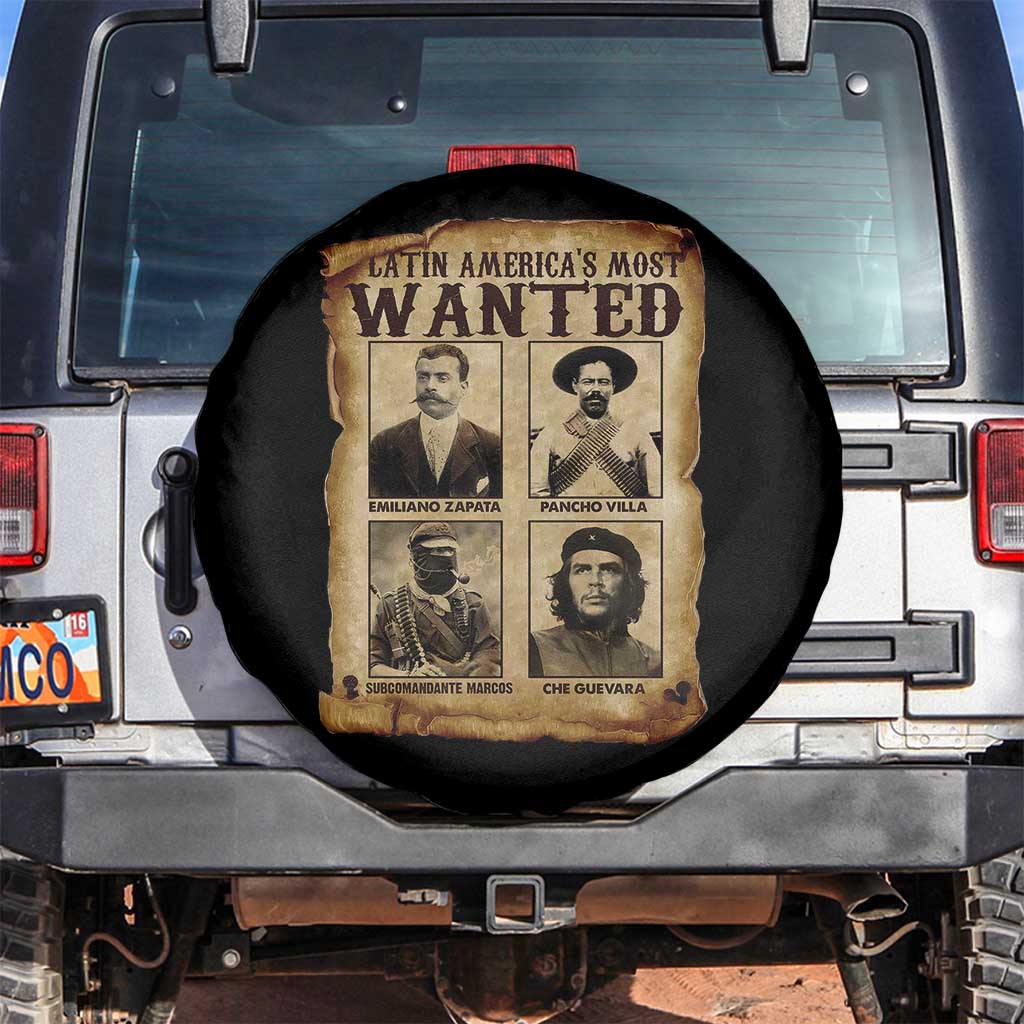 Latin America's Most Wanted Revolution Latino Hispanic Heritage Spare Tire Cover Wanted Sign TS11 No hole Black Print Your Wear
