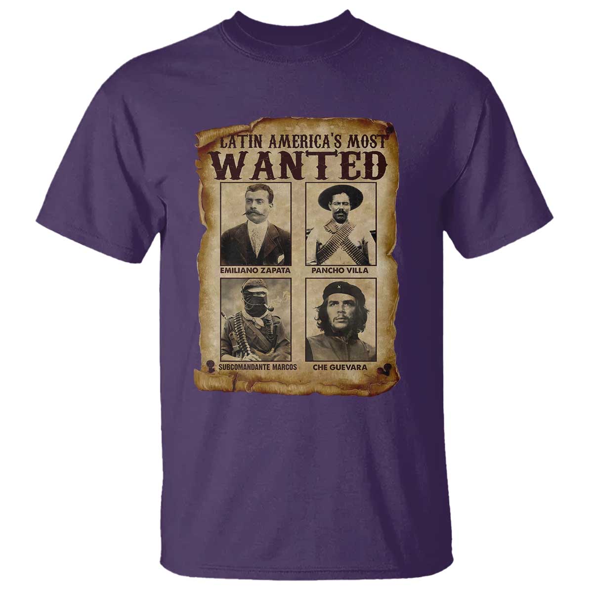 Latin America's Most Wanted Revolution Latino Hispanic Heritage T Shirt Wanted Sign TS11 Purple Print Your Wear