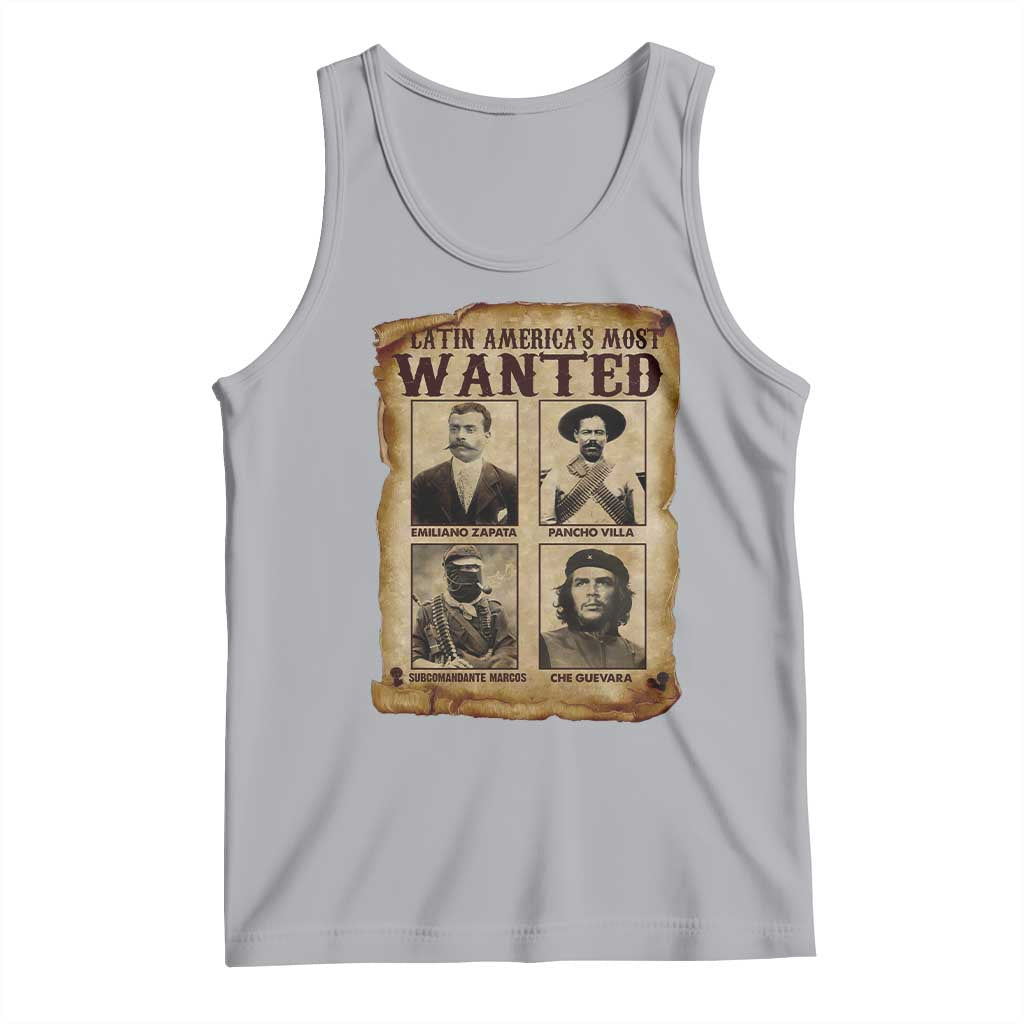 Latin America's Most Wanted Revolution Latino Hispanic Heritage Tank Top Wanted Sign TS11 Athletic Heather Print Your Wear