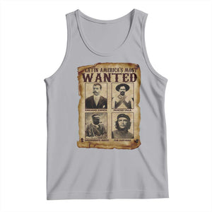 Latin America's Most Wanted Revolution Latino Hispanic Heritage Tank Top Wanted Sign TS11 Athletic Heather Print Your Wear