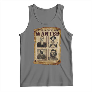 Latin America's Most Wanted Revolution Latino Hispanic Heritage Tank Top Wanted Sign TS11 Black Heather Print Your Wear