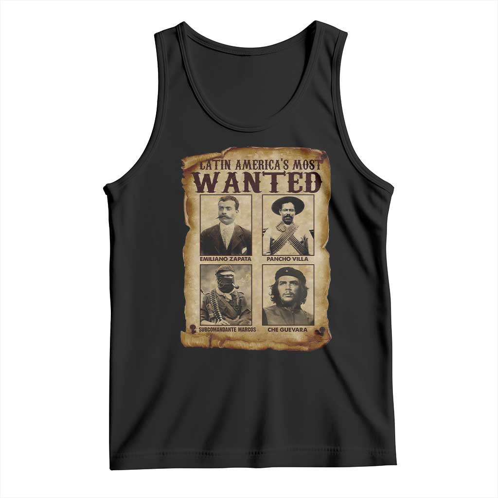 Latin America's Most Wanted Revolution Latino Hispanic Heritage Tank Top Wanted Sign TS11 Black Print Your Wear