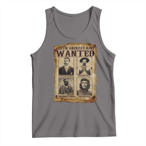 Latin America's Most Wanted Revolution Latino Hispanic Heritage Tank Top Wanted Sign TS11 Deep Heather Print Your Wear