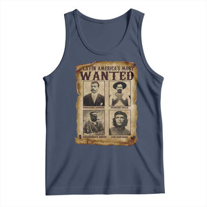 Latin America's Most Wanted Revolution Latino Hispanic Heritage Tank Top Wanted Sign TS11 Navy Print Your Wear