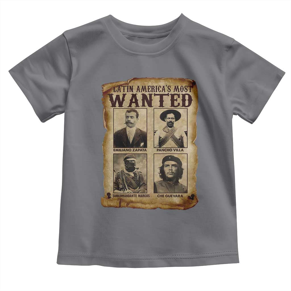 Latin America's Most Wanted Revolution Latino Hispanic Heritage Toddler T Shirt Wanted Sign TS11 Charcoal Print Your Wear
