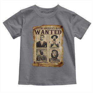 Latin America's Most Wanted Revolution Latino Hispanic Heritage Toddler T Shirt Wanted Sign TS11 Charcoal Print Your Wear