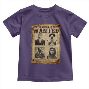 Latin America's Most Wanted Revolution Latino Hispanic Heritage Toddler T Shirt Wanted Sign TS11 Purple Print Your Wear