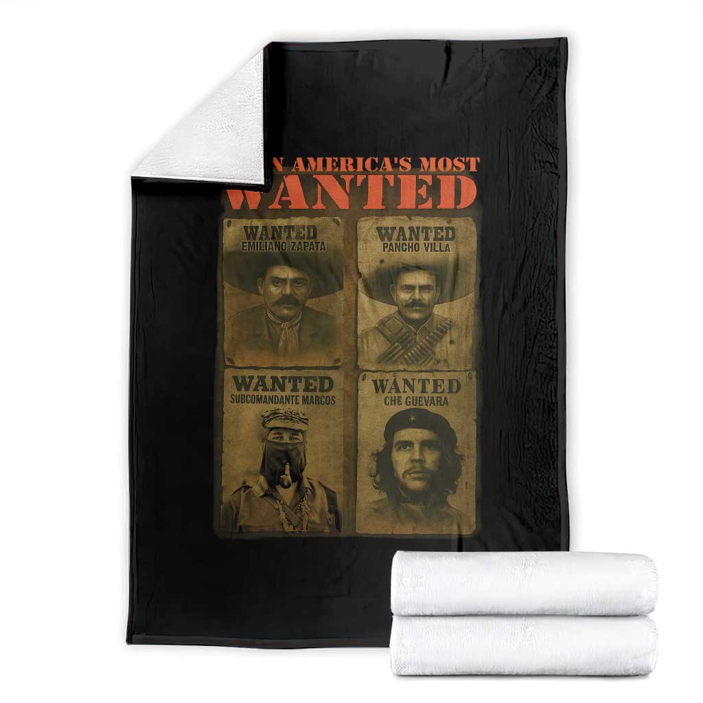 Latin America's Most Wanted Throw Blanket Mexican Revolution Latino Hispanic Heritage TS11 Black Print Your Wear
