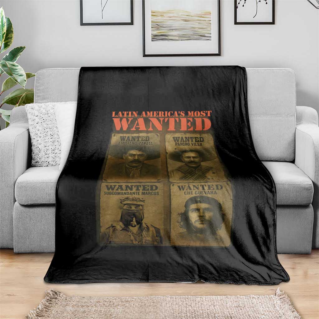 Latin America's Most Wanted Throw Blanket Mexican Revolution Latino Hispanic Heritage TS11 Print Your Wear