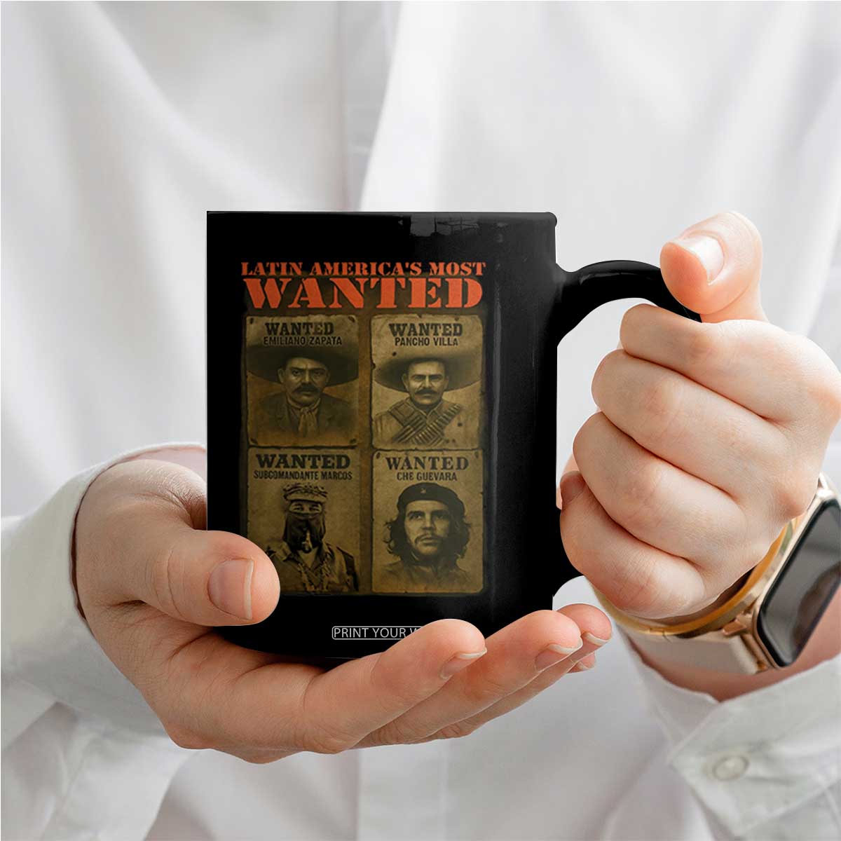 Latin America's Most Wanted Coffee Mug Mexican Revolution Latino Hispanic Heritage TS11 Print Your Wear