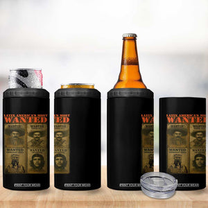 Latin America's Most Wanted 4 in 1 Can Cooler Tumbler Mexican Revolution Latino Hispanic Heritage TS11 Print Your Wear