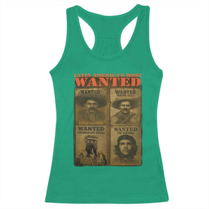 Latin America's Most Wanted Racerback Tank Top Mexican Revolution Latino Hispanic Heritage TS11 Irish Green Print Your Wear