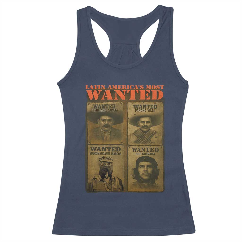Latin America's Most Wanted Racerback Tank Top Mexican Revolution Latino Hispanic Heritage TS11 Navy Print Your Wear