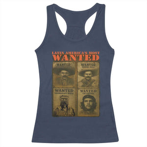 Latin America's Most Wanted Racerback Tank Top Mexican Revolution Latino Hispanic Heritage TS11 Navy Print Your Wear