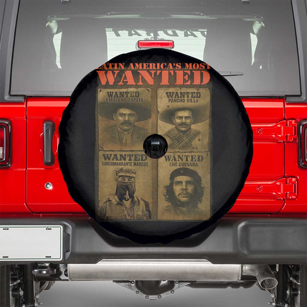 Latin America's Most Wanted Spare Tire Cover Mexican Revolution Latino Hispanic Heritage TS11 Black Print Your Wear