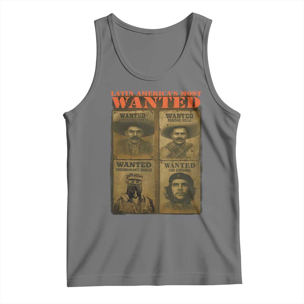 Latin America's Most Wanted Tank Top Mexican Revolution Latino Hispanic Heritage TS11 Black Heather Print Your Wear