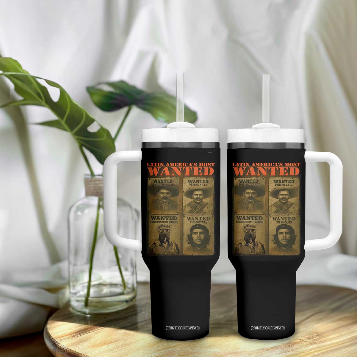 Latin America's Most Wanted Tumbler With Handle Mexican Revolution Latino Hispanic Heritage TS11 Print Your Wear
