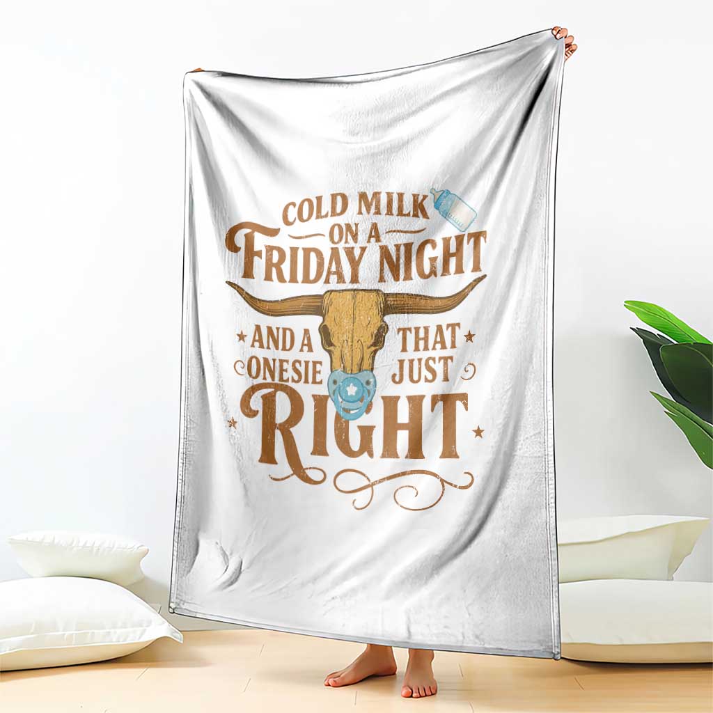 Funny Cold Milk On A Friday Night And A Onesie That Fits Just Right Throw Blanket Longhorn Cow Skull TS11 Print Your Wear