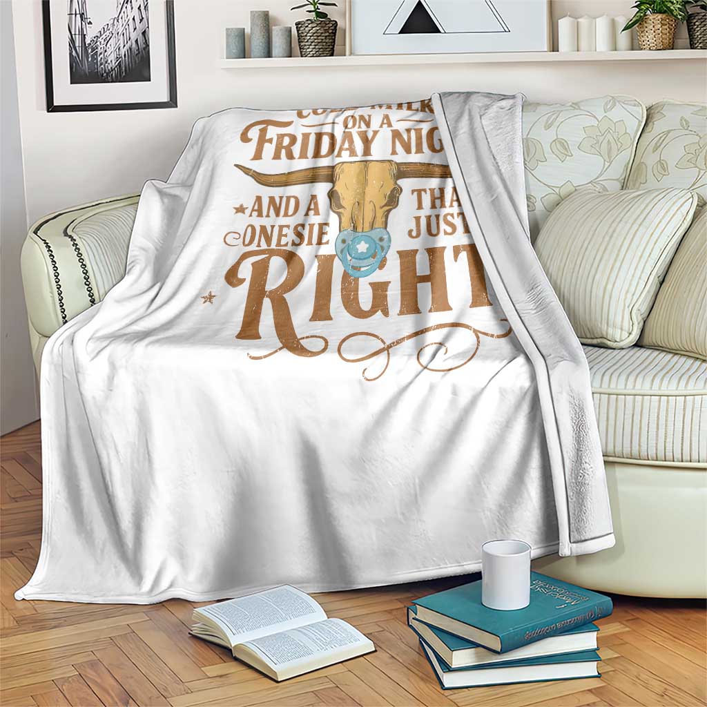 Funny Cold Milk On A Friday Night And A Onesie That Fits Just Right Throw Blanket Longhorn Cow Skull TS11 Print Your Wear