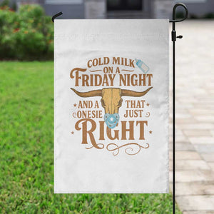 Funny Cold Milk On A Friday Night And A Onesie That Fits Just Right Garden Flag Longhorn Cow Skull TS11 Print Your Wear