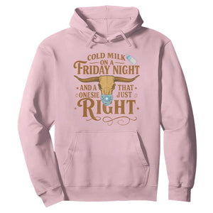 Funny Cold Milk On A Friday Night And A Onesie That Fits Just Right Hoodie Longhorn Cow Skull TS11 Light Pink Print Your Wear