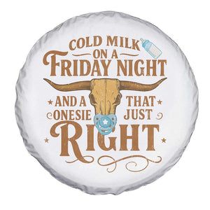 Funny Cold Milk On A Friday Night And A Onesie That Fits Just Right Spare Tire Cover Longhorn Cow Skull TS11 Print Your Wear