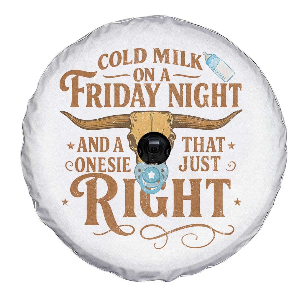 Funny Cold Milk On A Friday Night And A Onesie That Fits Just Right Spare Tire Cover Longhorn Cow Skull TS11 Print Your Wear