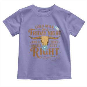 Funny Cold Milk On A Friday Night And A Onesie That Fits Just Right Toddler T Shirt Longhorn Cow Skull TS11 Violet Print Your Wear