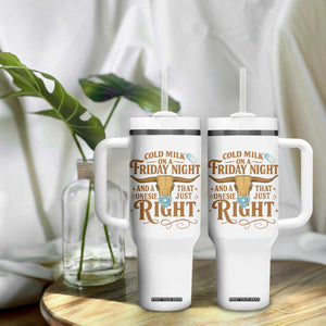 Funny Cold Milk On A Friday Night And A Onesie That Fits Just Right Tumbler With Handle Longhorn Cow Skull TS11 Print Your Wear