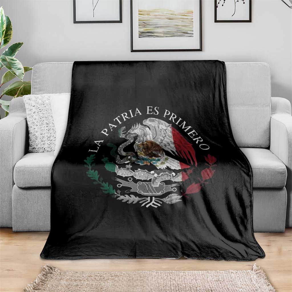Mexican Pride Throw Blanket La Patria Es Primero Coat Of Arms TS11 Print Your Wear